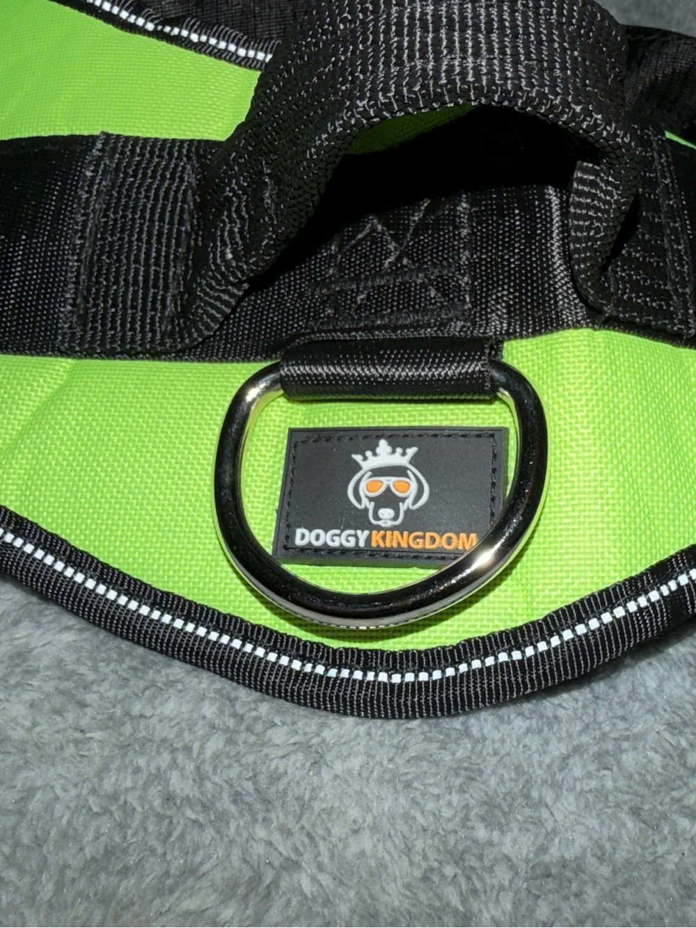Doggy Kingdom Brand Neon Green No Pull Dog Harness Size Large Reflective Straps
